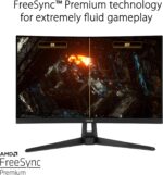 ASUS TUF Gaming VG27VH1B 27” Curved Monitor, 1080P Full HD, 165Hz (Supports 144Hz), Extreme Low Motion Blur, Adaptive-sync, FreeSync Premium, 1ms, Eye Care, HDMI D-Sub, BLACK - Image 5