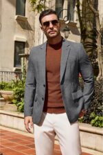 Vssjavun Mens Sport Coats Casual Blazer Two Button Lightweight Business Suit Jacket - Image 3