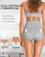 CULAYII Tummy Control Underwear for Women High Waisted Panties Full Coverage Cotton Postpartum Briefs Stretch Ladies Undies - Image 5
