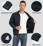 EKLENTSON Mens Lightweight Jackets Full Zip Laydown Collar Golf Light Windbreaker Jackets with Zip Pockets - Image 7