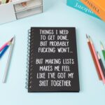 Funny Office Notebook - 1Pcs THINGS NEED TO GET DONE Humorous Quote A5 Spiral Notebook Black Hardcover Diary Notepad Office Coworker White Elephant Gift College Student Gag Gift Birthday Favor - Image 6