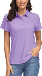 MAGCOMSEN Women's Polo Shirts UPF 50+ Sun Protection 4 Buttons Casual Work Quick Dry Short Sleeve Collared Golf Shirt - Image 2