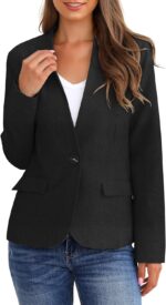 GRAPENT Women's Business Casual Pockets Work Office Blazer Back Slit Jacket Suit - Image 8