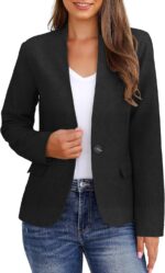 GRAPENT Women's Business Casual Pockets Work Office Blazer Back Slit Jacket Suit - Image 2