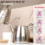VeoHome Stainless Steel Tea Pot with Infuser - Keeps Heat Thanks to its Double Wall, Silver (0.5 Liter (17 oz))… - Image 5