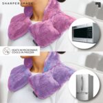 Sharper Image Heated Neck & Shoulder Wrap - Microwavable Warm & Cooling Plush Pad, Scented Aromatherapy (100% Natural Lavender & Herb Spa Blend), Pain Tension Headache Relief Therapy, Gift for Women - Image 8
