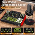 Podcast equipment bundle with live sound card audio mixer, podcast equipment with 3.5mm microphone, soundboard for phone, computer, live streaming, singing, recording, and content creation. - Image 3