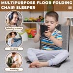 2 Pcs Adjustable Floor Chair with Back Support, Padded Seat, Portable, Meditation Cushion, Fully Folding Backrest for Adult, Kid, Gaming - Linen Washable Cover, Nylon Bottom (Gray, Black) - Image 6