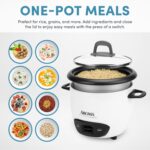 Aroma Housewares 6-Cup (Cooked) (3-Cup UNCOOKED) Pot-Style Rice Cooker (ARC-743G) , White - Image 3
