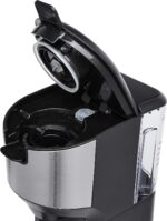 Amazon Basics Single Serve Coffee Maker K-Cup, 14 Oz, Black & Stainless Steel Machine, 5.98"D x 9.44"W x 14.17"H - Image 4