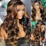 28 Inch 13x6 Ombre Lace Front Wigs Human Hair 200 Density 1B/30 Highlight Ombre 13x6 HD Transparent Lace Front Wigs Human Hair Colored Balayage Wig Body Wave Human Hair Wigs for Women - Image 8