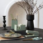 Aesthetic Desk Accessories Set - A Complete Desktop Organizer Set For Women Enhances Any Office Decor - An Office Supplies Kit w Gold Finish incl. Pen Holder, Scissors, Stapler, Tape Dispenser & More - Image 9