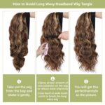 xccoco Long Wavy Headband Wig for Women Black Wigs with Brown Blonde Highlight 200% Denisty Headband Wigs Put On and Go Glueless Wig Long Synthetic Wig for Women Party Daliy Use - Image 8
