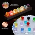 7 Chakra Healing Crystals with LED Wooden Stand – 40mm Natural Gemstone Spheres for Meditation, Reiki, Energy Balance, Night Light & Spiritual Gift for Women Home Decor - Image 8