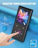 64GB Bluetooth MP3 Player - 2.4" Screen Portable HiFi Mp3 Player with Built-in Speaker, MP3 Music Player with Voice Recorder, FM Radio, Touch Buttons,Support up to 256GB SD Card - Image 3
