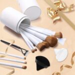 Makeup Brushes With Case 20PCs Professional Makeup Brush Set, Foundation Powder Eyeshadow Brush Set Eyebrow Concealer Contour Travel Brushes Kit with Holder & 2 Powder Puff-White - Image 7