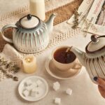 Sweese Ceramic Teapot, Beaded Retro Flower Glaze, 1100ml/37 oz Large Tea Pot for Loose Tea or Bags, Enough for 4 Cups, Nebula Blue - Image 7