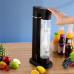 Sparkling Water Soda Maker with CO2 Cylinder - Home Fizzy Drink Bubbly Water Machine 1LBPA-free Reusable Bottle - Make Homemade Sparkle Water, Juice, Coffee, with Fruit (BLK) - Image 4