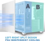 MUSETEX ATX PC Case, 360MM RAD Support, 3 x 120mm Non-ARGB Fans Pre-Installed, 270° Full View Tempered Glass Gaming PC Case with Type-C, Mid Tower ATX Computer Case, White, Y6 - Image 6