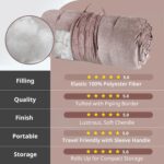 Intelligent Design Edelia Foldable Poly Chenille Light Weight Lounge Floor Pillow Cushion Tufted Seat for Meditation, Game Playing, Yoga, Reading with Travel Wrap, 27"W x 74"L, Blush - Image 4