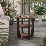 Round End Table with Storage Shelf,3 Tier Modern Side Table, Sofa Recliner Side Table,Accent Coffee Table,Nightstand for Living Room Bedroom for Small Spaces,19.7" D x 21.7" H - Image 7