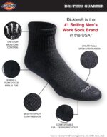 Dickies Men's Dri-tech Moisture Control Quarter Socks, Available in M-XXL (6, 12, 18 Pairs) - Image 3