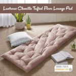 Intelligent Design Edelia Foldable Poly Chenille Light Weight Lounge Floor Pillow Cushion Tufted Seat for Meditation, Game Playing, Yoga, Reading with Travel Wrap, 27"W x 74"L, Blush - Image 3