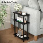 Apicizon Small Narrow Side Table, 3-Tier Skinny End Table with Storage Shelf, Slim Nightstand Bedside Table for Small Spaces, Living Room, Bderoom, Black - Image 4