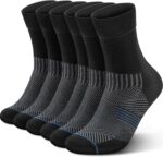 PAPLUS 3 Pairs Running Compression Socks for Men & Women, Atheltic Crew Socks with Cushion, Arch Support for Hiking, Cycling - Image 2