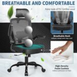 FelixKing Ergonomic Office Chair, Headrest Desk Chair with Adjustable Lumbar Support, Home Office Swivel Task Chair with High Back and Armrest, Adjustable Height Gaming Chair(Black) - Image 12