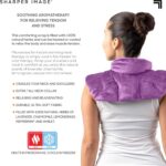 Sharper Image Heated Neck & Shoulder Wrap - Microwavable Warm & Cooling Plush Pad, Scented Aromatherapy (100% Natural Lavender & Herb Spa Blend), Pain Tension Headache Relief Therapy, Gift for Women - Image 10