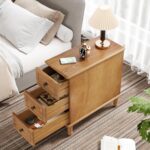 Tribesigns Solid Wood End Table, Fully Assembled Narrow Side Table with Drawers, Pre-Assembled Nightstand Slim Bedside Table for Small Spaces, Living Room, Bedroom - Image 8