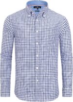 Alimens & Gentle Men's Plaid Button Down Shirts Cotton Long Sleeve Dress Shirts Regular Fit Gingham Shirts - Image 2