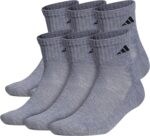 adidas Men's Socks, Athletic Cushioned Quarter 6-Pack, Ankle Fit with Arch Support - Image 2