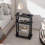 Apicizon Small Narrow Side Table, 3-Tier Skinny End Table with Storage Shelf, Slim Nightstand Bedside Table for Small Spaces, Living Room, Bderoom, Black - Image 7