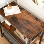 HOOBRO End Table with Charging Station, Simple Rustic Side Table with 3-Tier Storage Shelf, Narrow Nightstand for Small Spaces, for Living Room, Industrial Design, Rustic Brown and Black BF149UBZ01 - Image 9