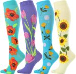 Floral Compression Socks for Women 20-30mmHg Knee High, Best for Ladies, Nurses, Pregnancy, Travel - Image 2