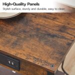 HOOBRO Side Table with Charging Station, Set of 2 End Tables with USB Ports and Outlet, Nightstand with 2-Tier Storage Shelf, for Living Room, Bedroom, Small Space, Rustic Brown and Black BF91UBZP201 - Image 8