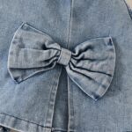 kid Young Girl Clothes Outfits Cute Sweet Bowknot Print T-Shirt + Bowknot 2 In 1 Denim Short Summer Clothing Set - Image 6