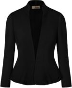 Hybrid & Company Women's Casual Work Office Elegant Open Front Premium Nylon Blazer Jacket - Image 2
