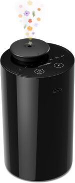 Waterless Diffuser for Essential Oil, Battery Operated Nebulizer, 0.7 Fl.Oz./ 20mL Capacity, Mini Scent Air Machine, 3 Countdown Timers & 3 Mist Levels for Home, Room, Car, Office - AN6 Black - Image 2