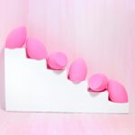 AOA Studio Collection Makeup Sponge Set Makeup Blender Latex Free and High-definition Super Soft Set of 6 Makeup Blender For Powder Cream and Liquid, Beauty Cosmetic Beveled Shape (Pink) - Image 4