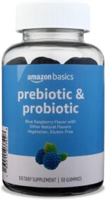 Amazon Brand - Solimo Prebiotic & Probiotic Gummies, 2 Billion CFU, Blue Raspberry, 50 Count (2 per Serving) - Image 2