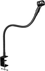 24-INCHS Flexible Gooseneck Microphone Stand with Heavy Duty Desk Clamp for Podcast, Meetings, Lectures, Radio Broadcasting Studio, Live Broadcast Equipment, TV Stations - Image 2