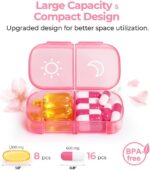 AUVON XL Weekly Pill Organizer 2 Times a Day with One-Side Large Opening Design for Easy Filling, AM PM Pill Box 7 Day, Portable Travel Pill Case for Medication, Vitamins, Fish Oils, Supplements - Image 4