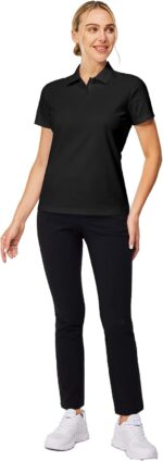 Casei Womens Polo Shirts Golf Shirts Quick Dry Moisture Wicking Black and White Polo Shirt - Image 6