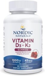 Nordic Naturals Vitamin D3 + K2 Gummies, Pomegranate - 60 Gummies - 1000 IU Vitamin D3 + 45 mcg K2 - Great Taste - Bone Health, Promotes Healthy Muscle Function - Non-GMO - 60 Servings - Image 2