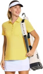 M MAELREG Womens Golf Shirt Short Sleeve 5 Buttons Quick Dry Casual Solid Moisture Wicking Tennis Polo Shirts for Women - Image 4