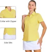 M MAELREG Womens Golf Shirt Short Sleeve 5 Buttons Quick Dry Casual Solid Moisture Wicking Tennis Polo Shirts for Women - Image 6