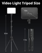 UBeesize 2 Pack LED Video Light Kit, Photography Lighting, 13" Studio Lights with 65" Tripod Stand and Phone Holders, Podcast Lighting for Video Recording,Tiktok,YouTube - Image 6